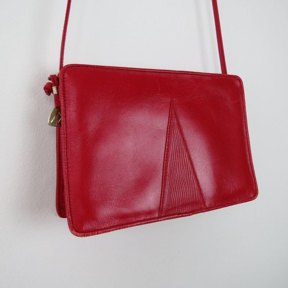 Vintage 80s Red Leather Liz Claiborne Purse